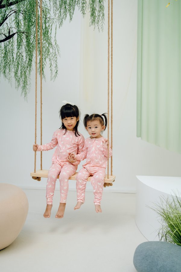 Whimsical Dreamland Bamboo Sleepsuit in Rose