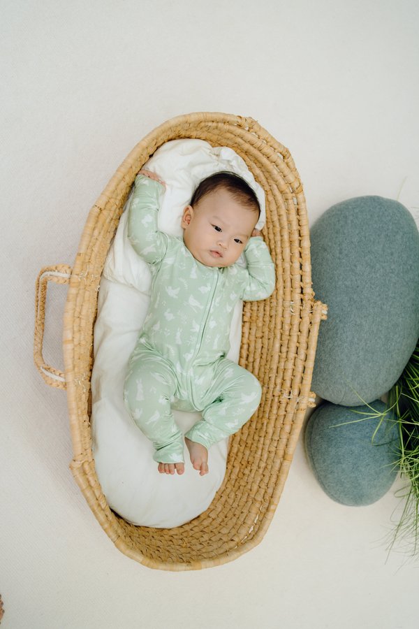 Whimsical Dreamland Bamboo Sleepsuit in Sage