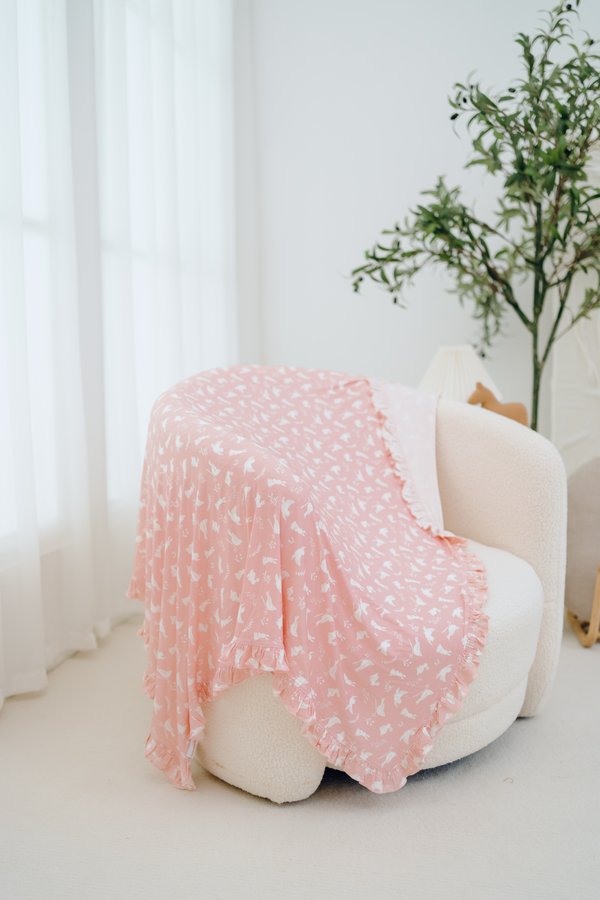 Whimsical Dreamland Bamboo Blanket in Rose