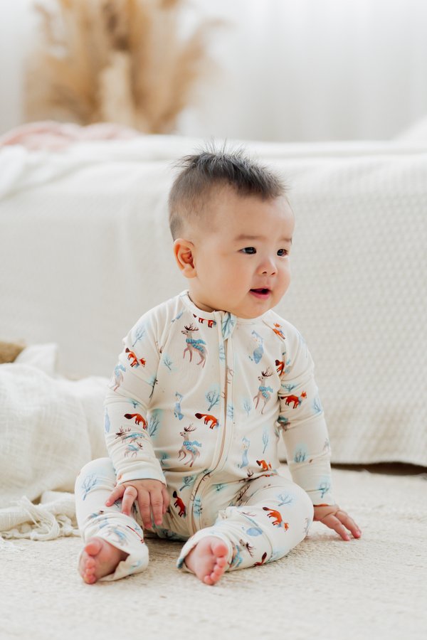 Winter Forest Bamboo Sleepsuit 