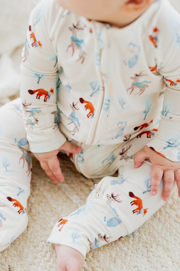 Winter Forest Bamboo Sleepsuit 
