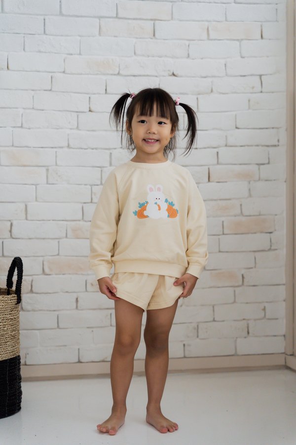 Fluffy Rabbit Sweatshirt & Shorts Set 