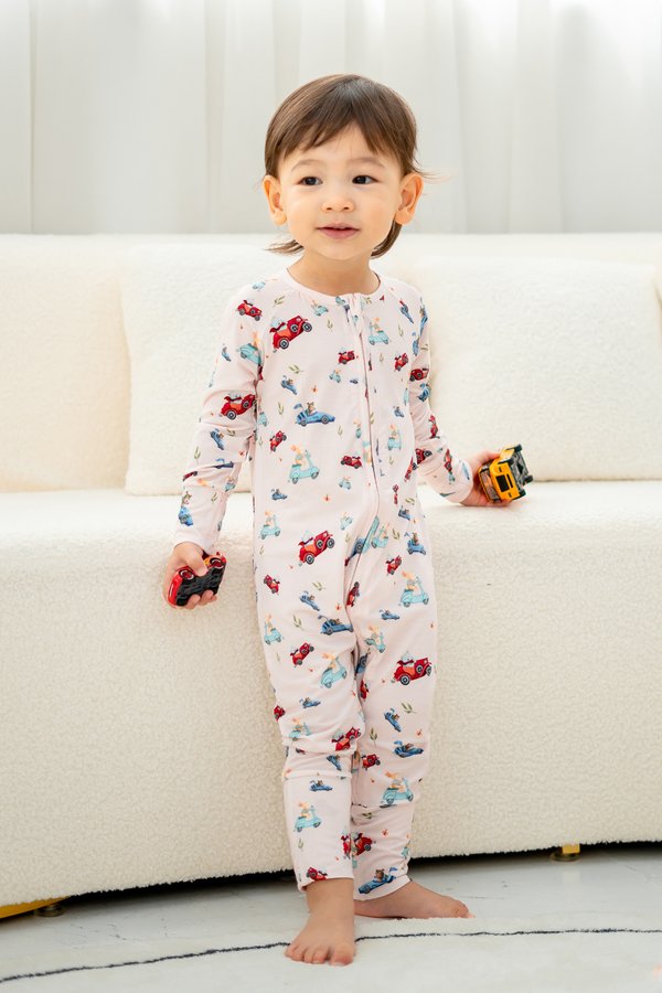 Animal Racing Bamboo Sleepsuit