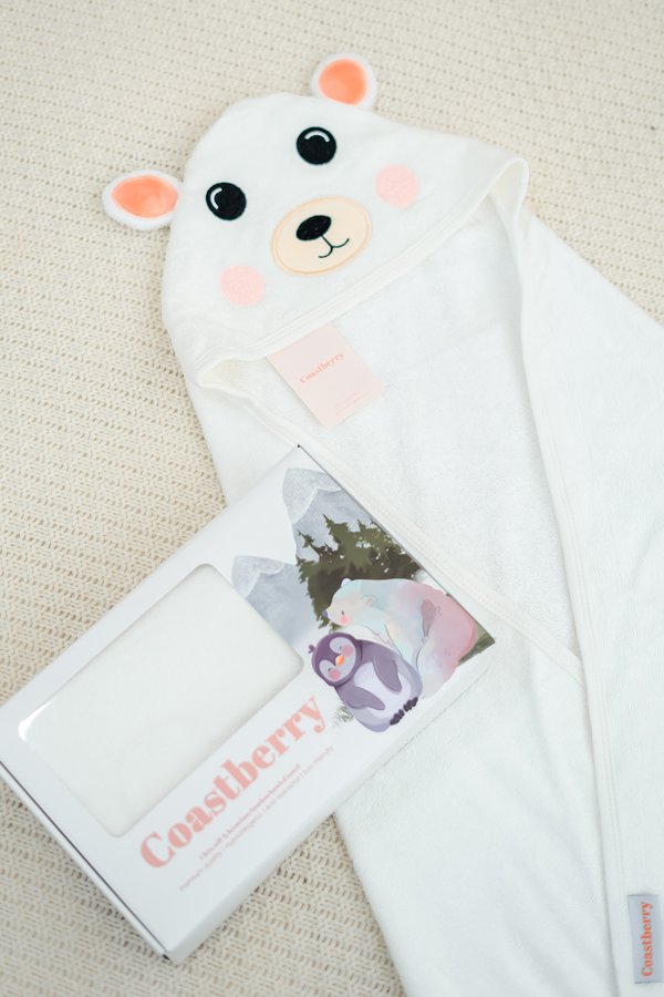 Polar Bear Hooded Bamboo Towel & Washcloth