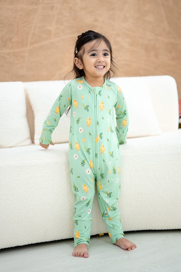 Chicks & Daisies Bamboo Sleepsuit