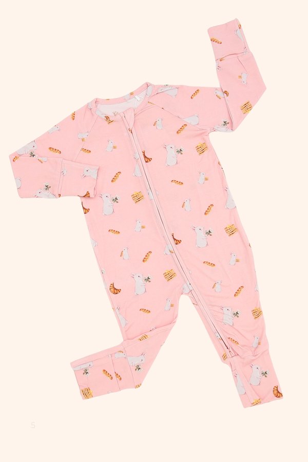 Bunny Cafe Bamboo Sleepsuit