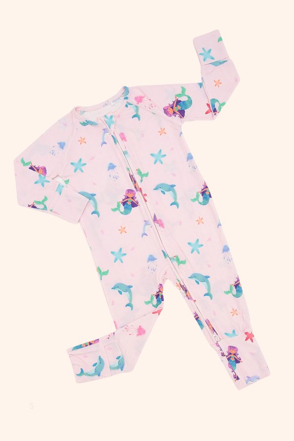 Mermaid & Friends Bamboo Sleepsuit