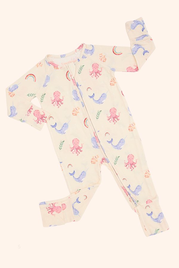 Narwhal Adventures Bamboo Sleepsuit