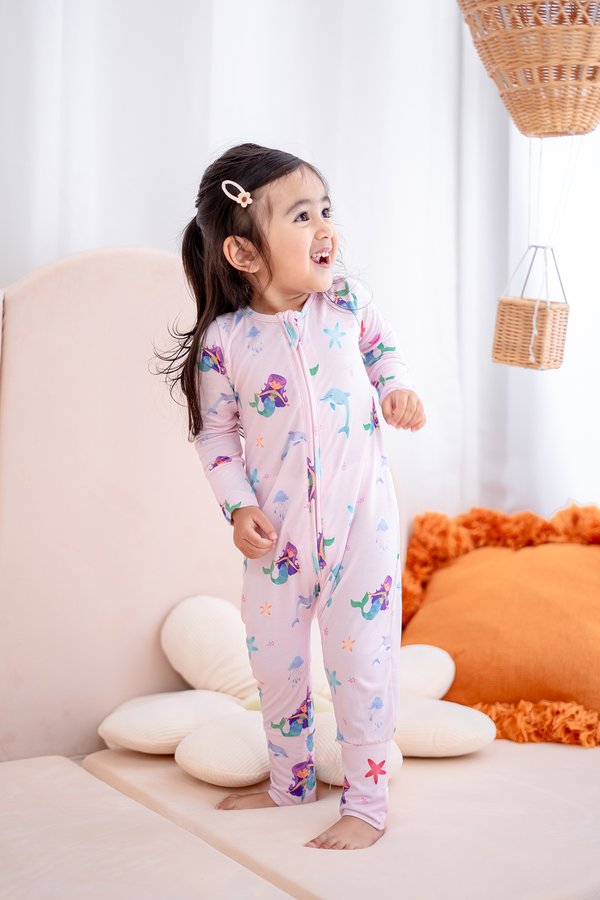 Mermaid & Friends Bamboo Sleepsuit