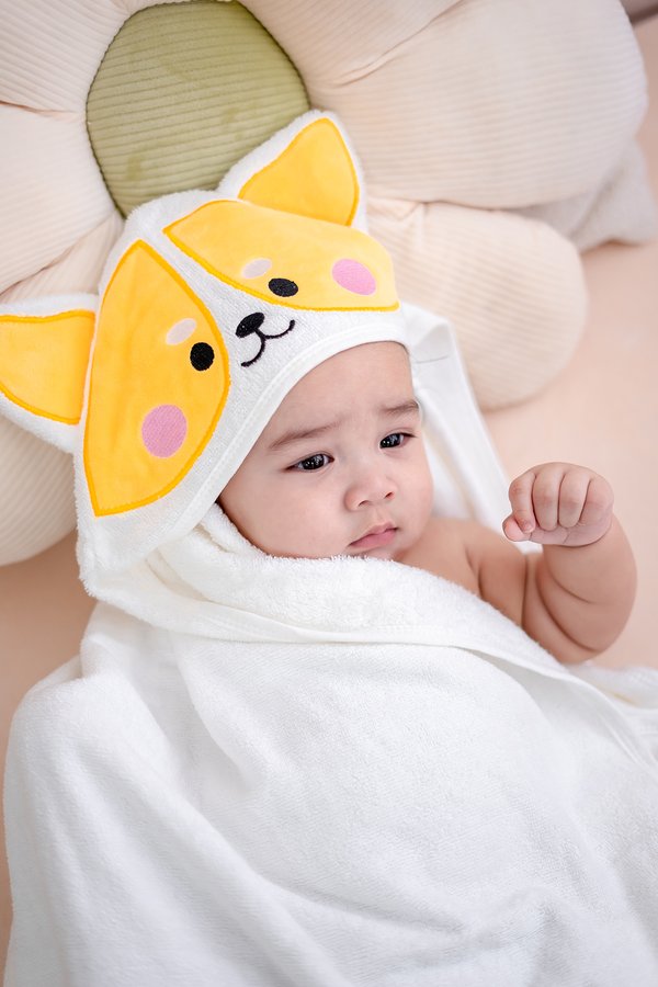 Corgi Hooded Bamboo Towel & Washcloth