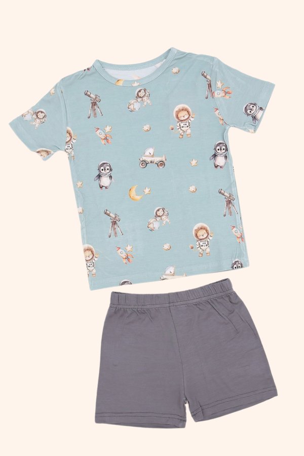 Galactic Animal Squad Bamboo Tee & Shorts Set
