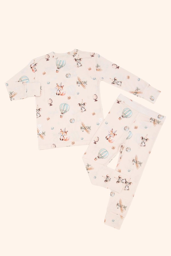 Vintage Party Travels Bamboo Long Sleeve 2 Piece Set +
