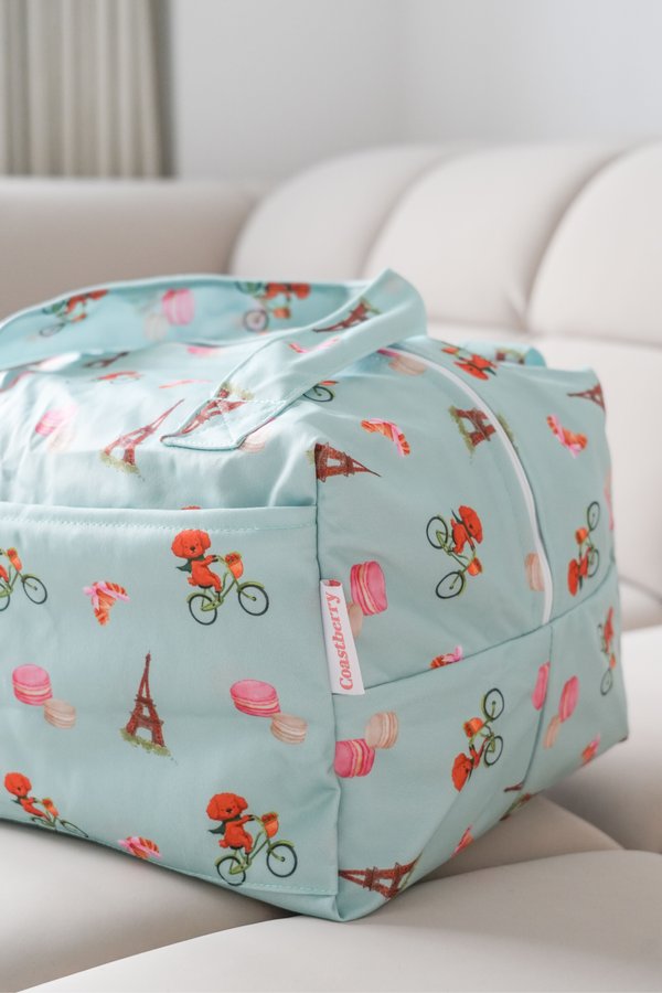 Waterproof Multi-Functional (Travel / Gym / Diaper) Bag in Bonjour Paris