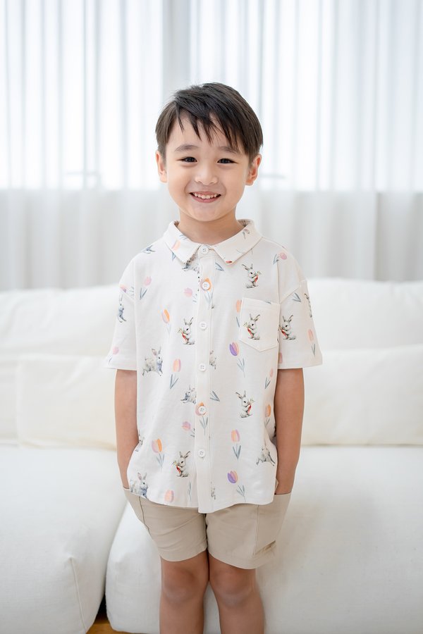 Tulip Bunnies Classic Collar Boy Shirt