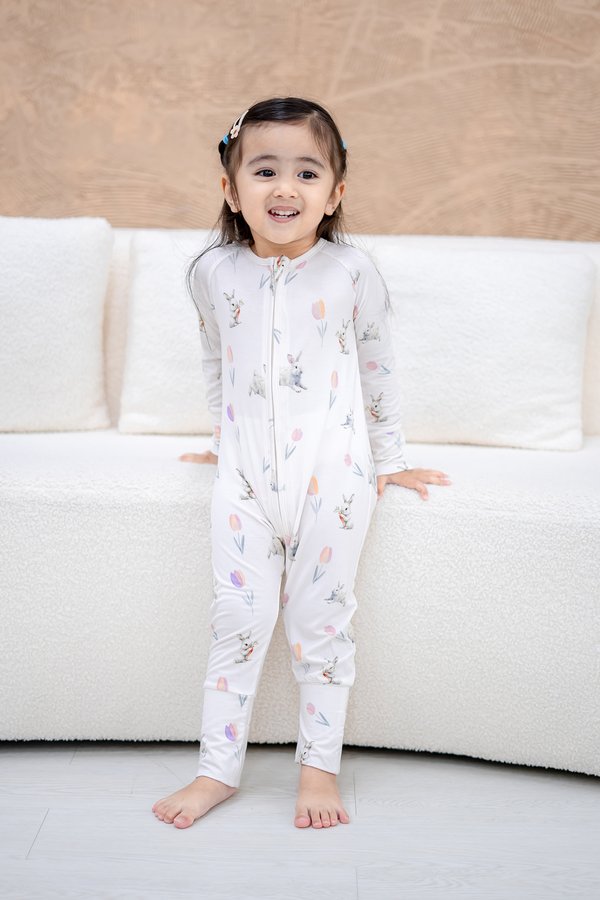 Tulip Bunnies Bamboo Sleepsuit