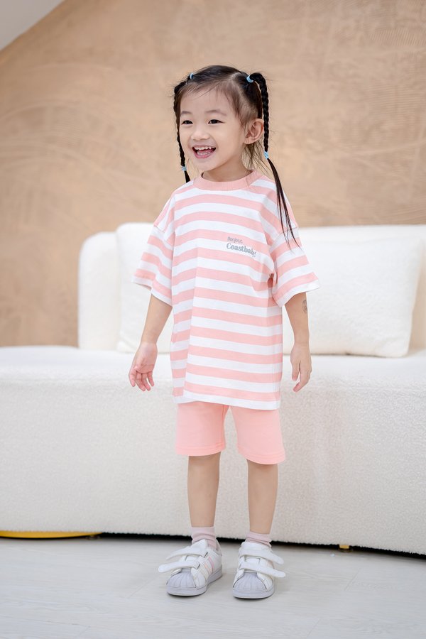 Bonjour, Coastbaby! Oversized Tee in Pink