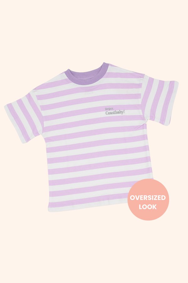 Bonjour, Coastbaby! Oversized Tee in Lilac