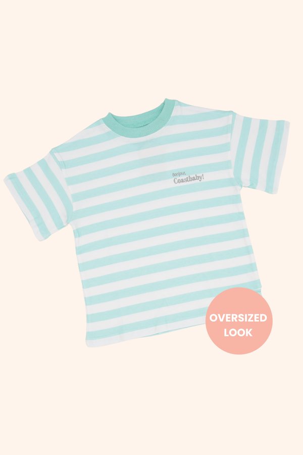 Bonjour, Coastbaby! Oversized Tee in Mint
