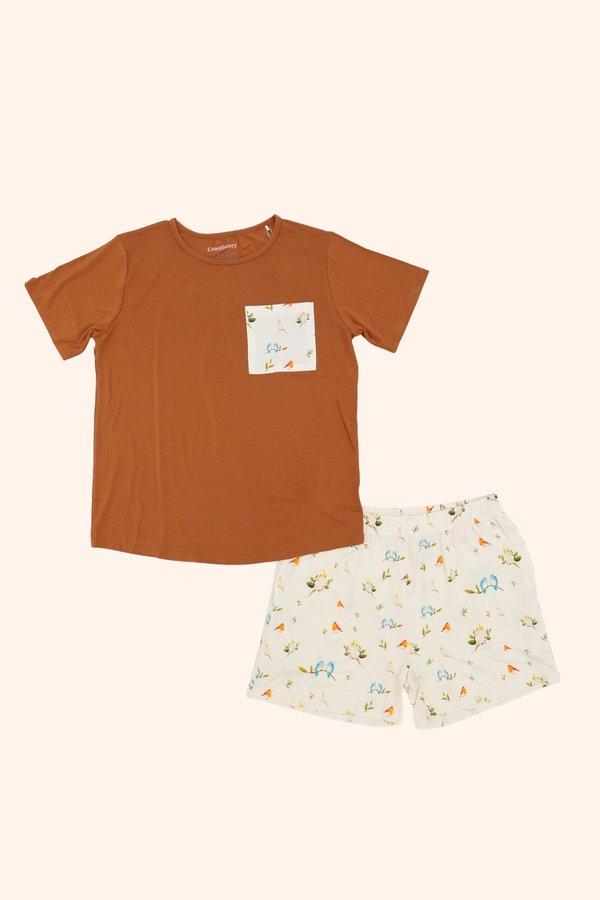 (ADULT) Whistling Birdies Bamboo Lounge Wear Set