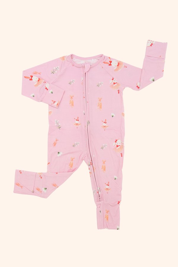 Ballerina Bunnies Bamboo Sleepsuit