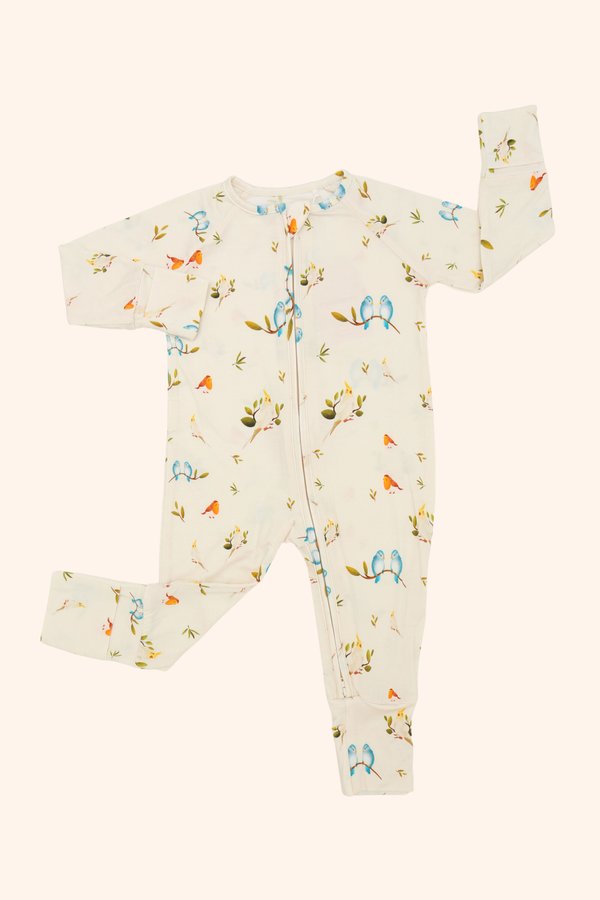 Whistling Birdies Bamboo Sleepsuit