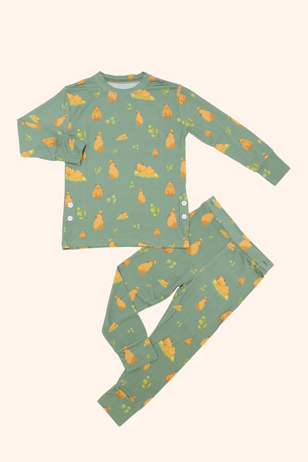Capybara Daydream Bamboo Long Sleeve 2 Piece Set +
