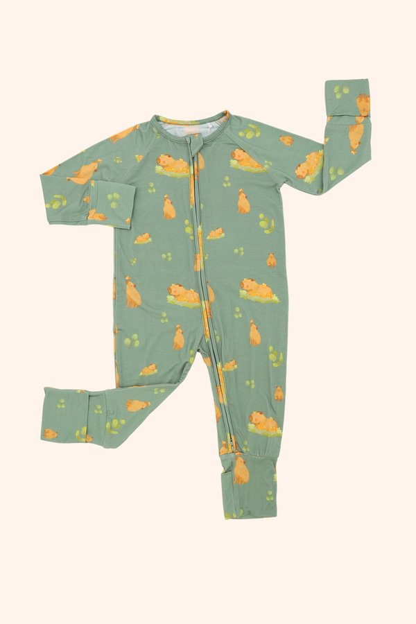 Capybara Daydream Bamboo Sleepsuit