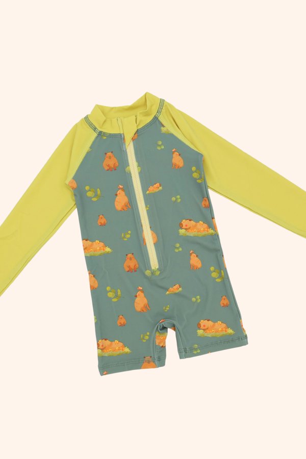 Capybara Daydream Long Sleeve Swimsuit V2