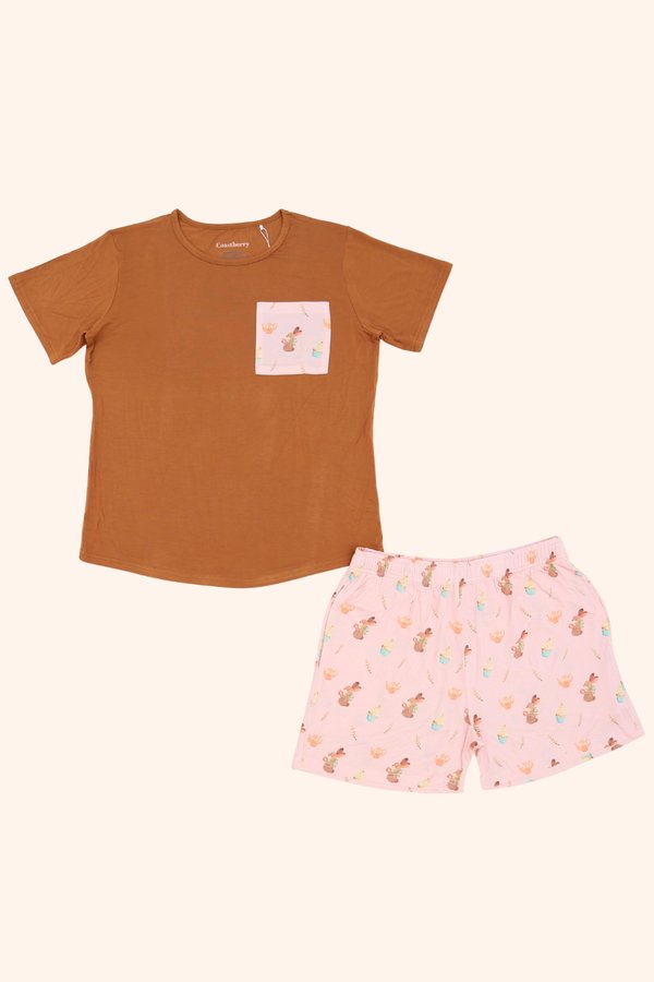 (ADULT) Cupcake Teaparty Bamboo Lounge Wear Set