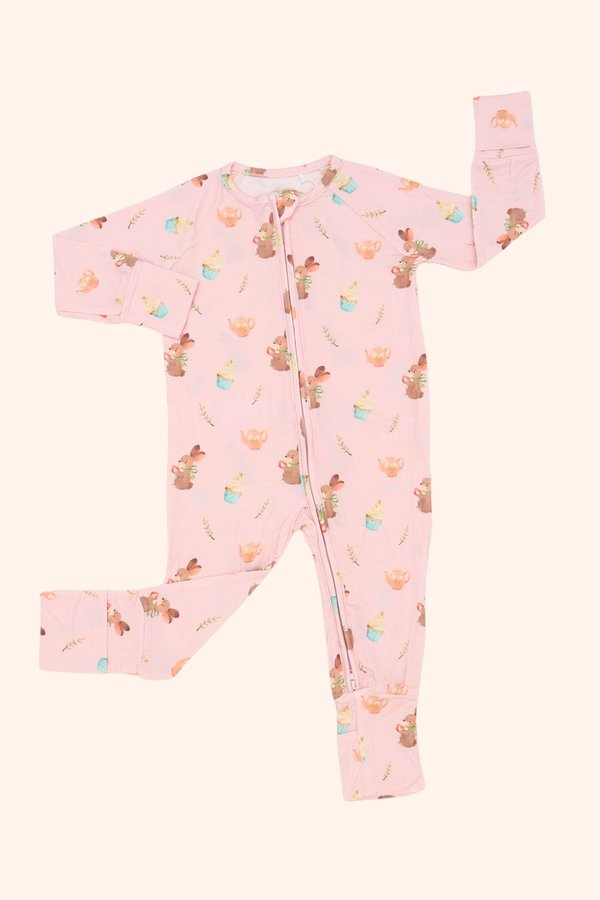 Cupcake Teaparty Bamboo Sleepsuit