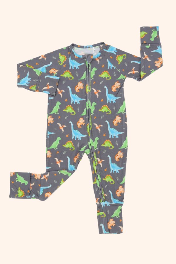 Watercolour Dinosaurs Bamboo Sleepsuit