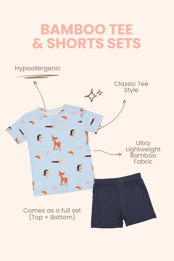 Konnichiwa Japan Bamboo Tee & Shorts Set