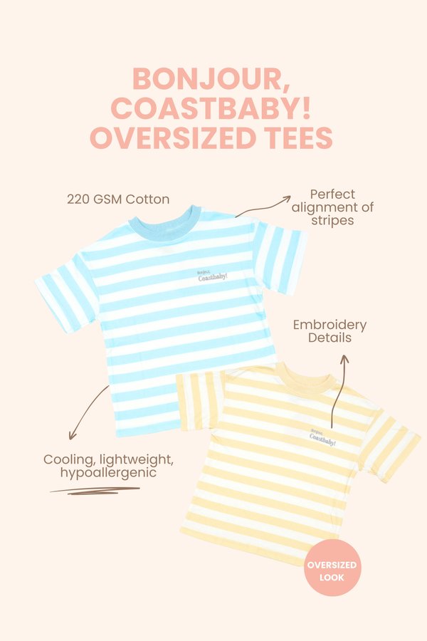 Bonjour, Coastbaby! Oversized Tee in Yellow