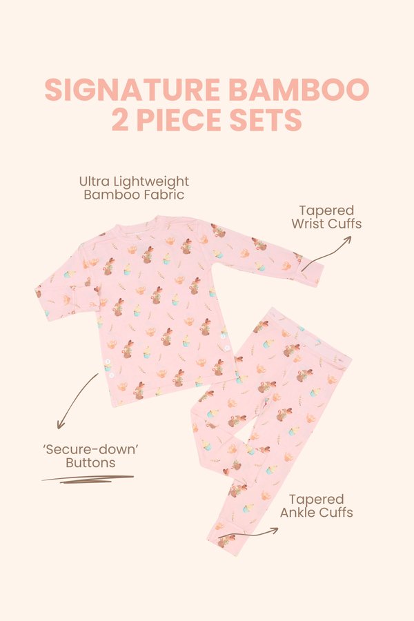 Cupcake Teaparty Bamboo Long Sleeve 2 Piece Set +