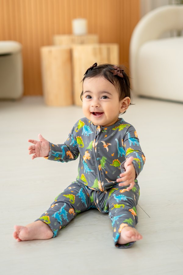 Watercolour Dinosaurs Bamboo Sleepsuit