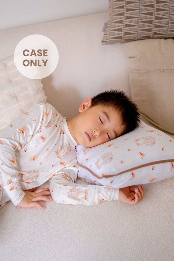 [Case] Preorder - Mushroom Bear Tencel Lyocell Toddler Head Pillow Case (Limited Edition)