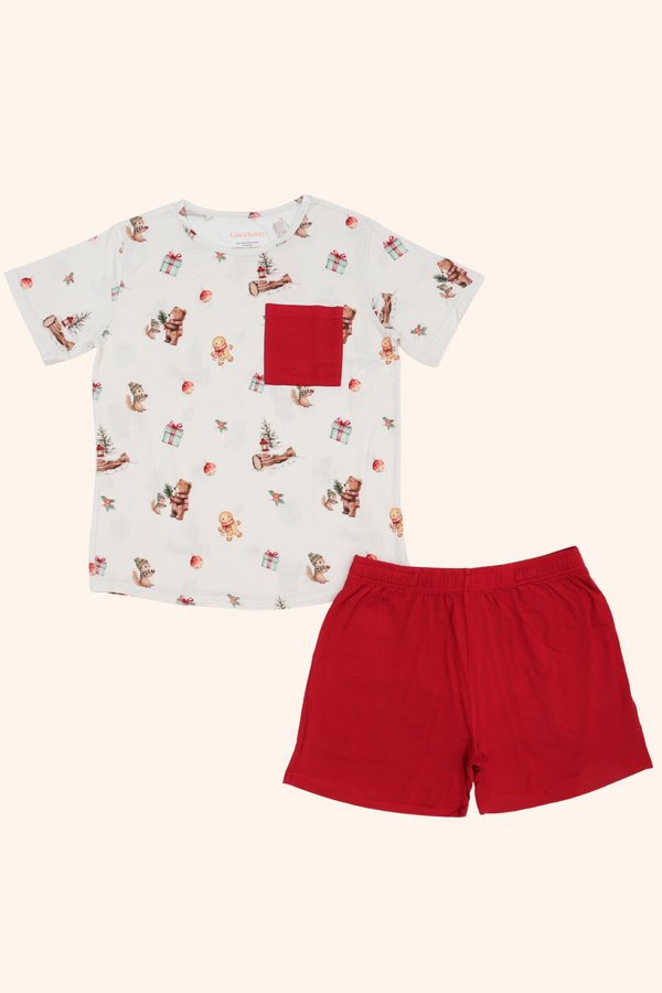 (ADULT) Frosty Woodland Christmas Bamboo Lounge Wear Set