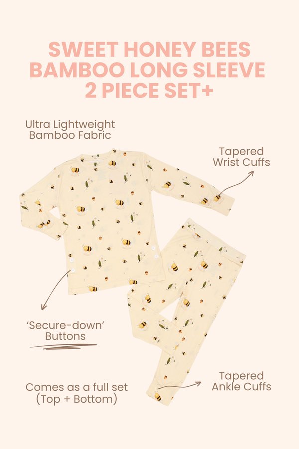 Sweet Honey Bees Bamboo Long Sleeve 2 Piece Set +