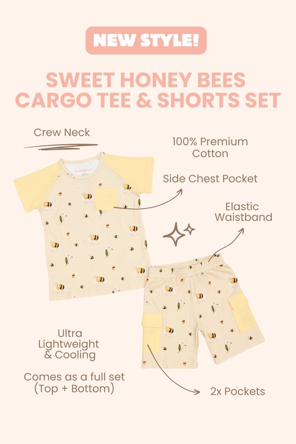 Sweet Honey Bees Cargo Tee & Shorts Set