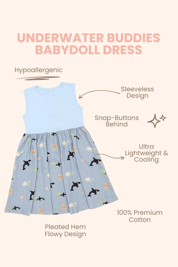Underwater Buddies Babydoll Dress