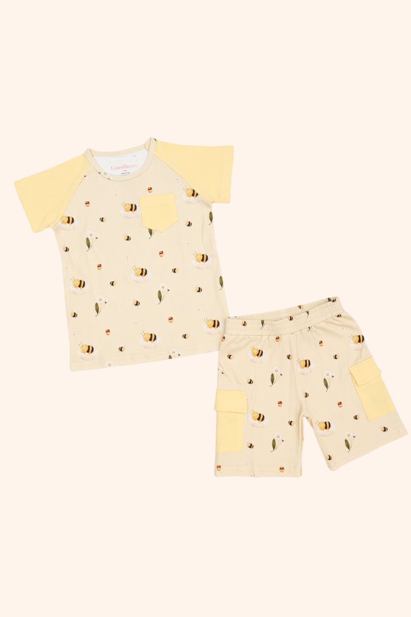 Sweet Honey Bees Cargo Tee & Shorts Set