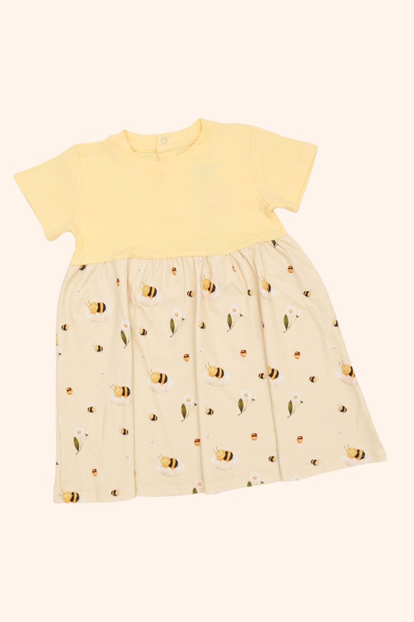 Sweet Honey Bees Sleeved Babydoll Dress