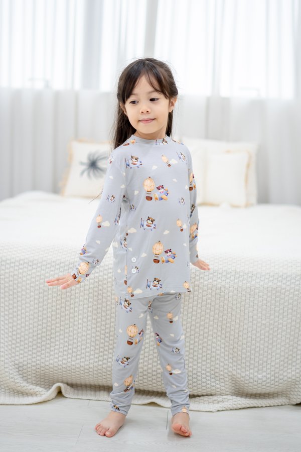Air Travel Pandas Bamboo Long Sleeve 2 Piece Set +