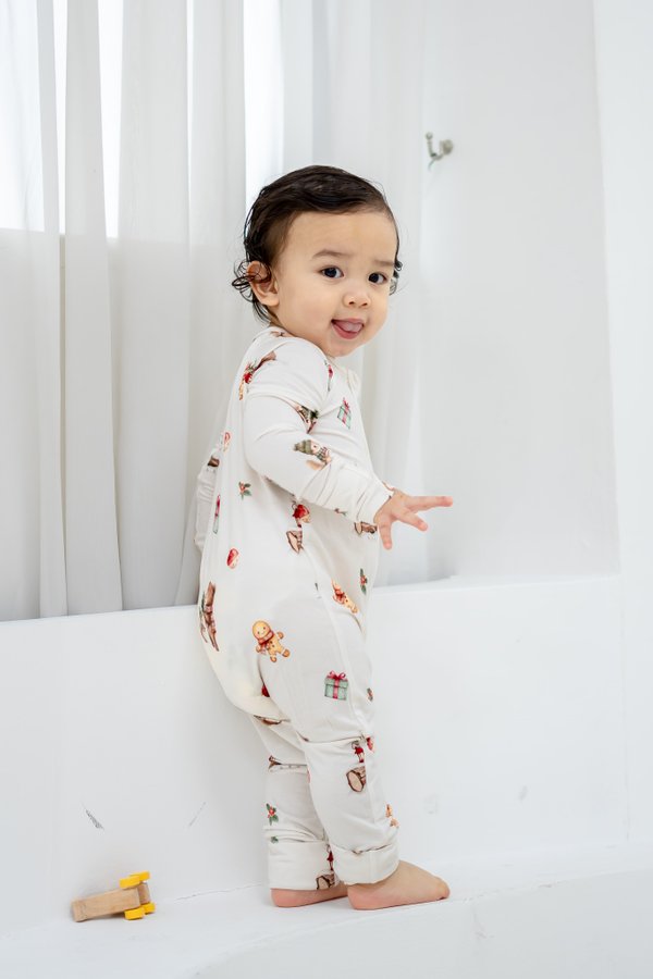 Frosty Woodland Christmas Bamboo Sleepsuit