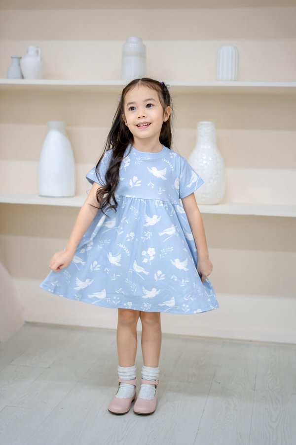 Whimsical Blooms Sleeved Babydoll Dress