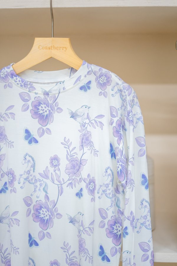 (12M to 10Y) Spring In Stride Toile Bamboo Long Sleeve 2 Pc Set + in Blue