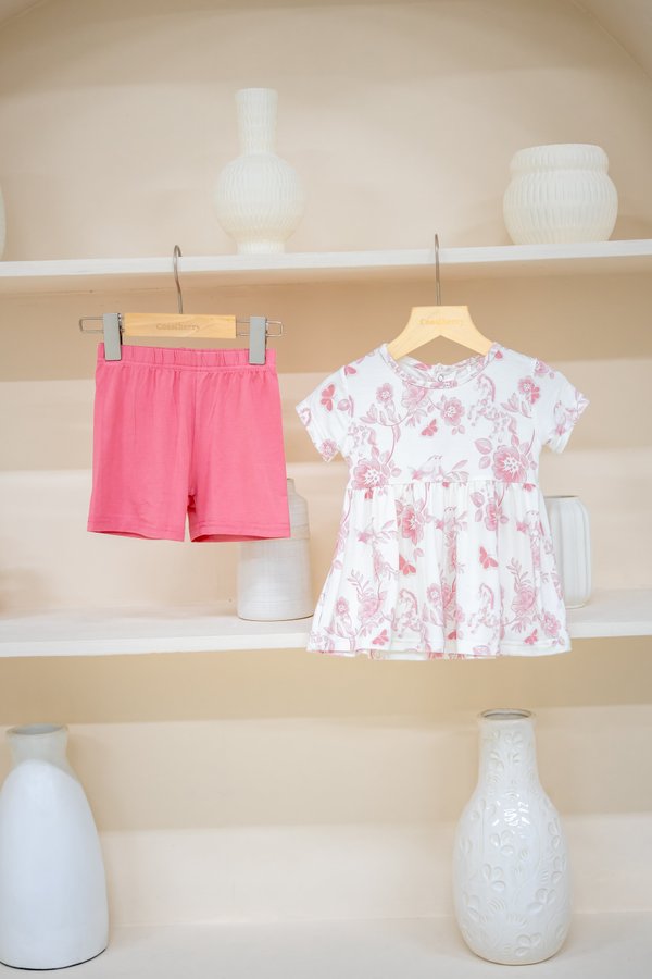 Spring In Stride Rose Toile Bamboo Babydoll 2 Piece Set
