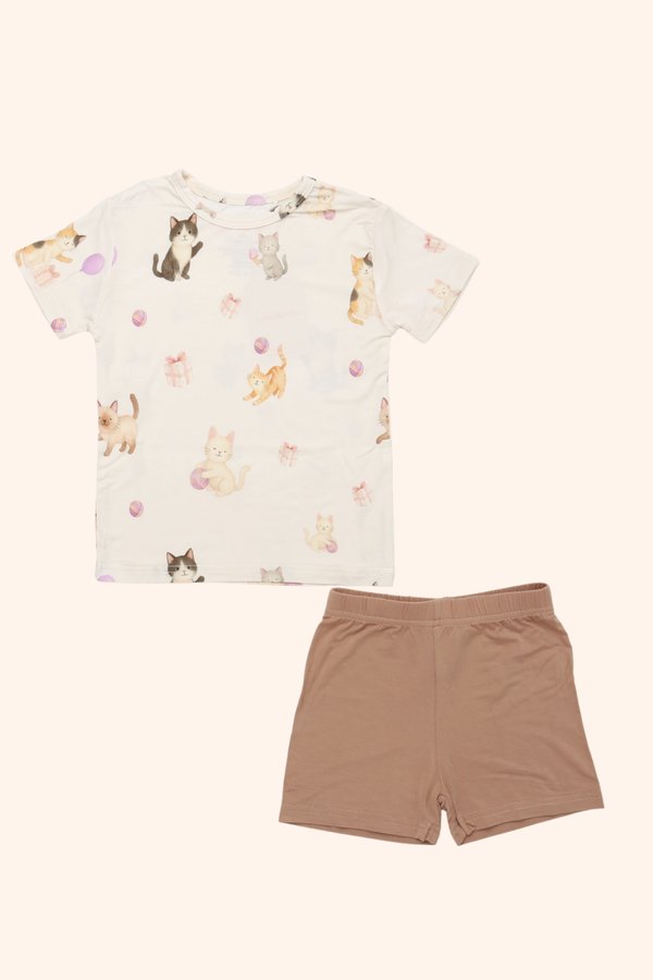 Party Cats Bamboo Tee & Shorts Set