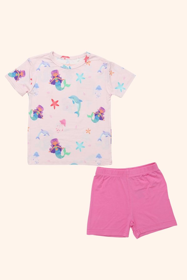 Mermaid & Friends Bamboo Tee & Shorts Set