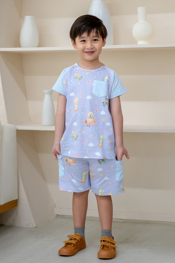 Air Travel Puppies Cargo Tee & Shorts Set